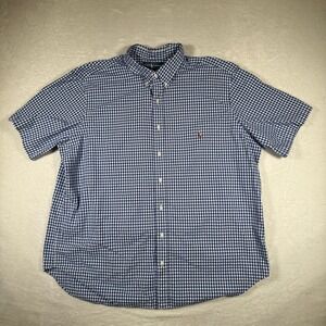 Ralph Lauren Classic Fit Gingham Short Sleeve Button Down Shirt Men Size XXL
